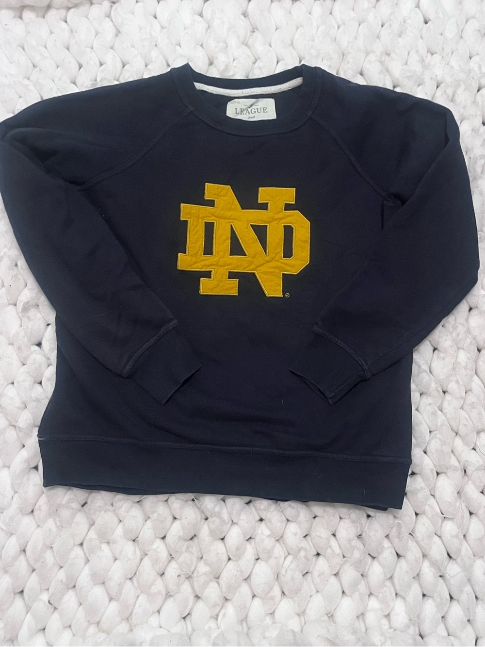League Women’s Notre Dame Navy Sweatshirt with Gold ND Logo